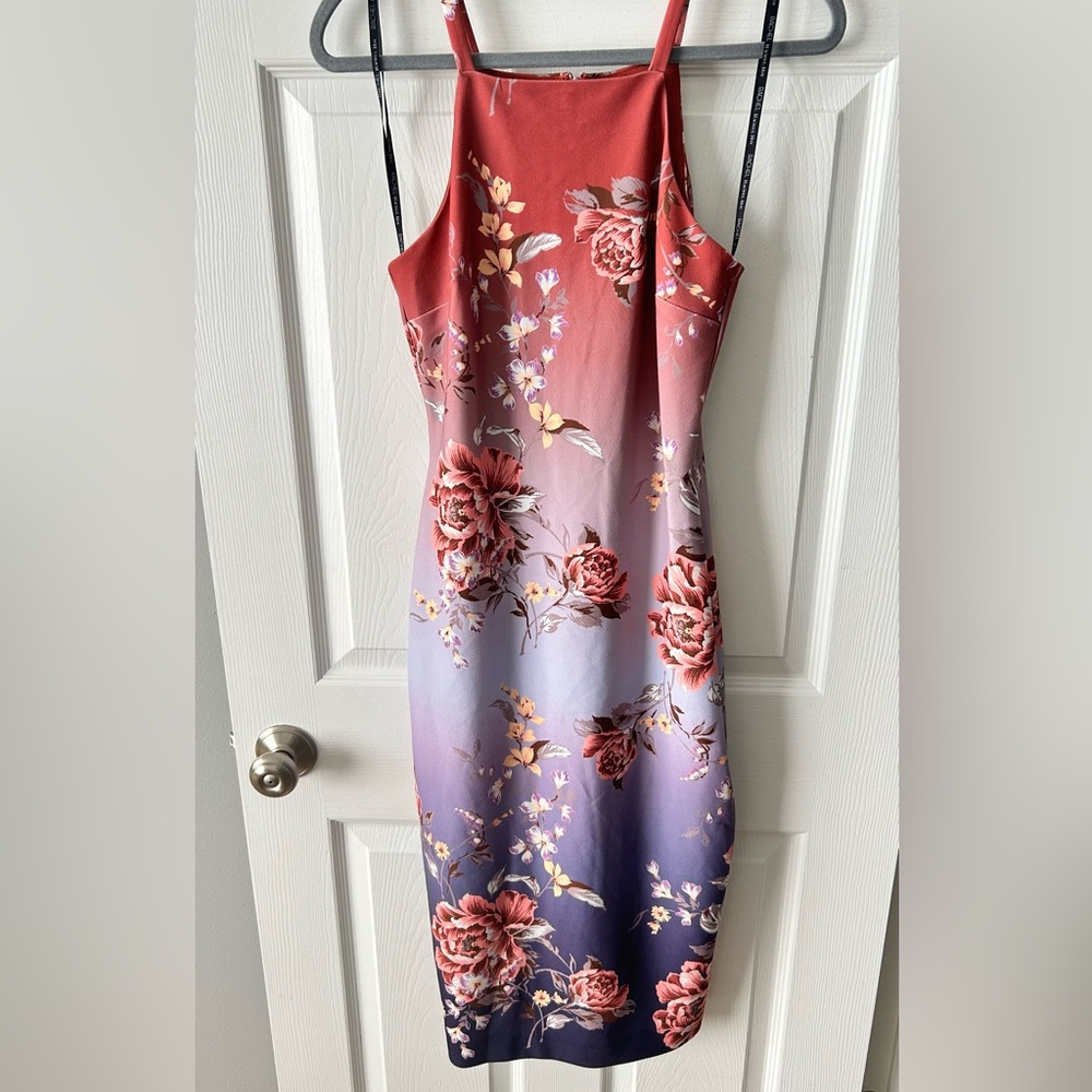 RACHEL Rachel Roy Pink Halter Sheath Midi Dress